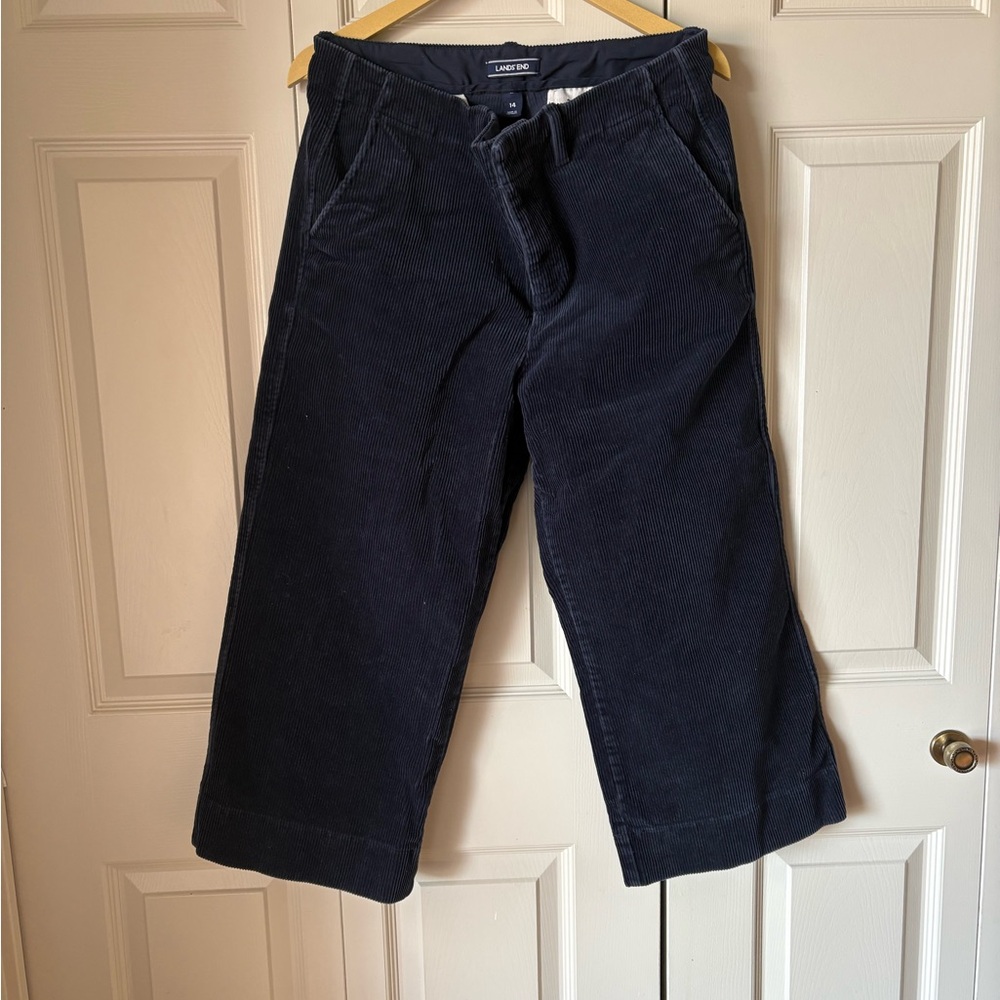 Land’s End | Wide Wale Wide Leg Corduroy Crop Pants. Pockets. Chic. Size 14